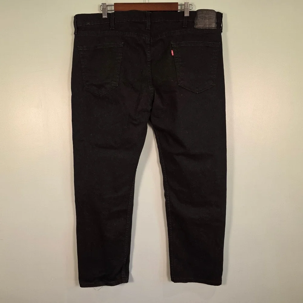 Levis 502 Taper Fit Jeans Mens 42x30 Black Denim Pants A69250-4996